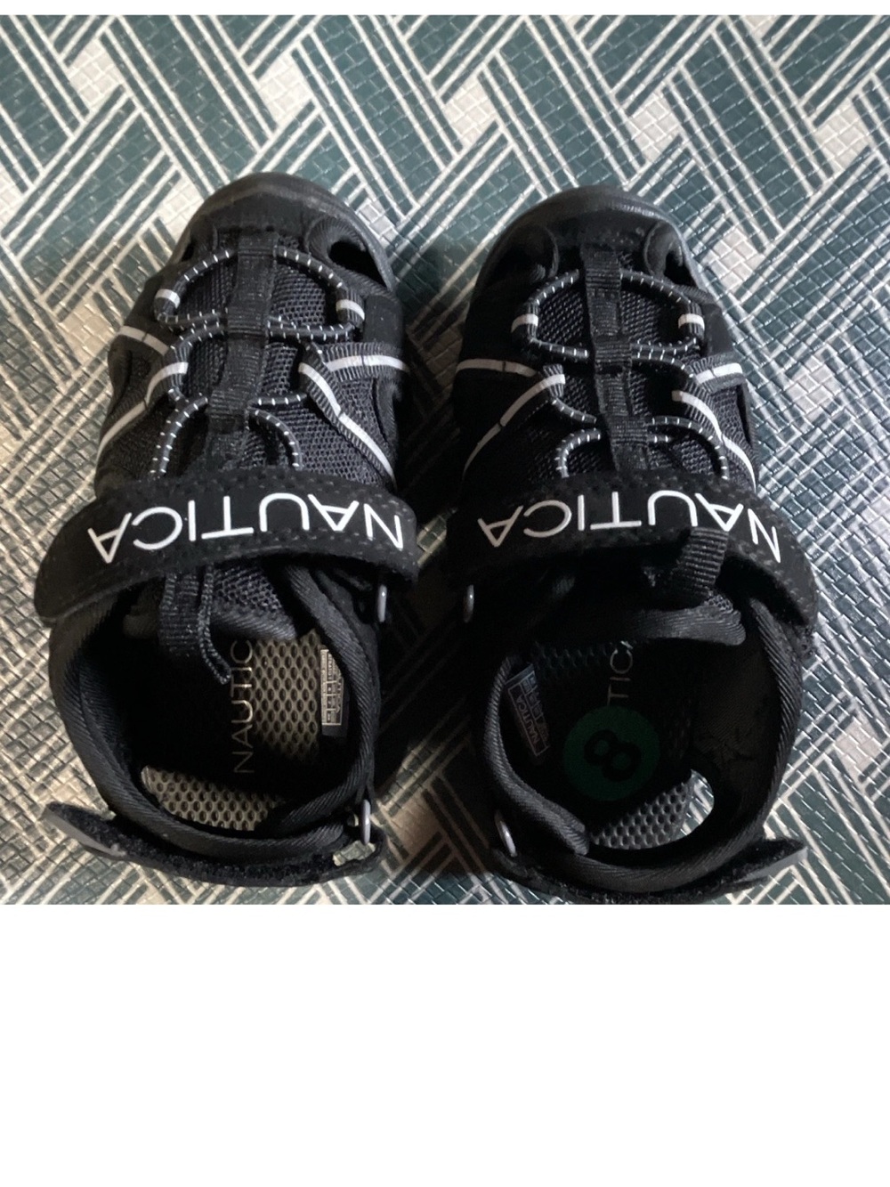 Nautica Black Sneakers with Green Insole Accent